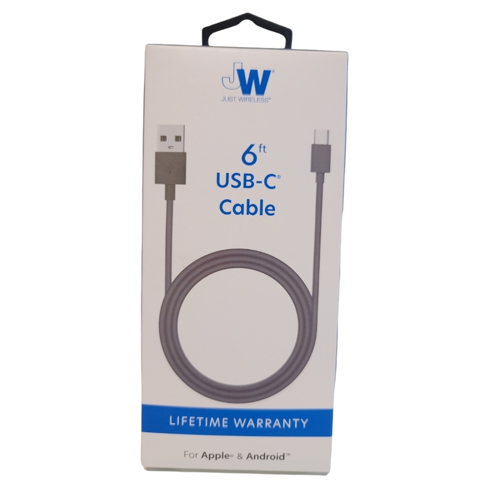 Just Wireless 6ft USB-C Cable For Apple and Android